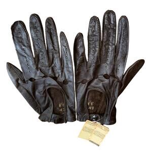 NWT Fownes Italian Leather Driving Gloves brown